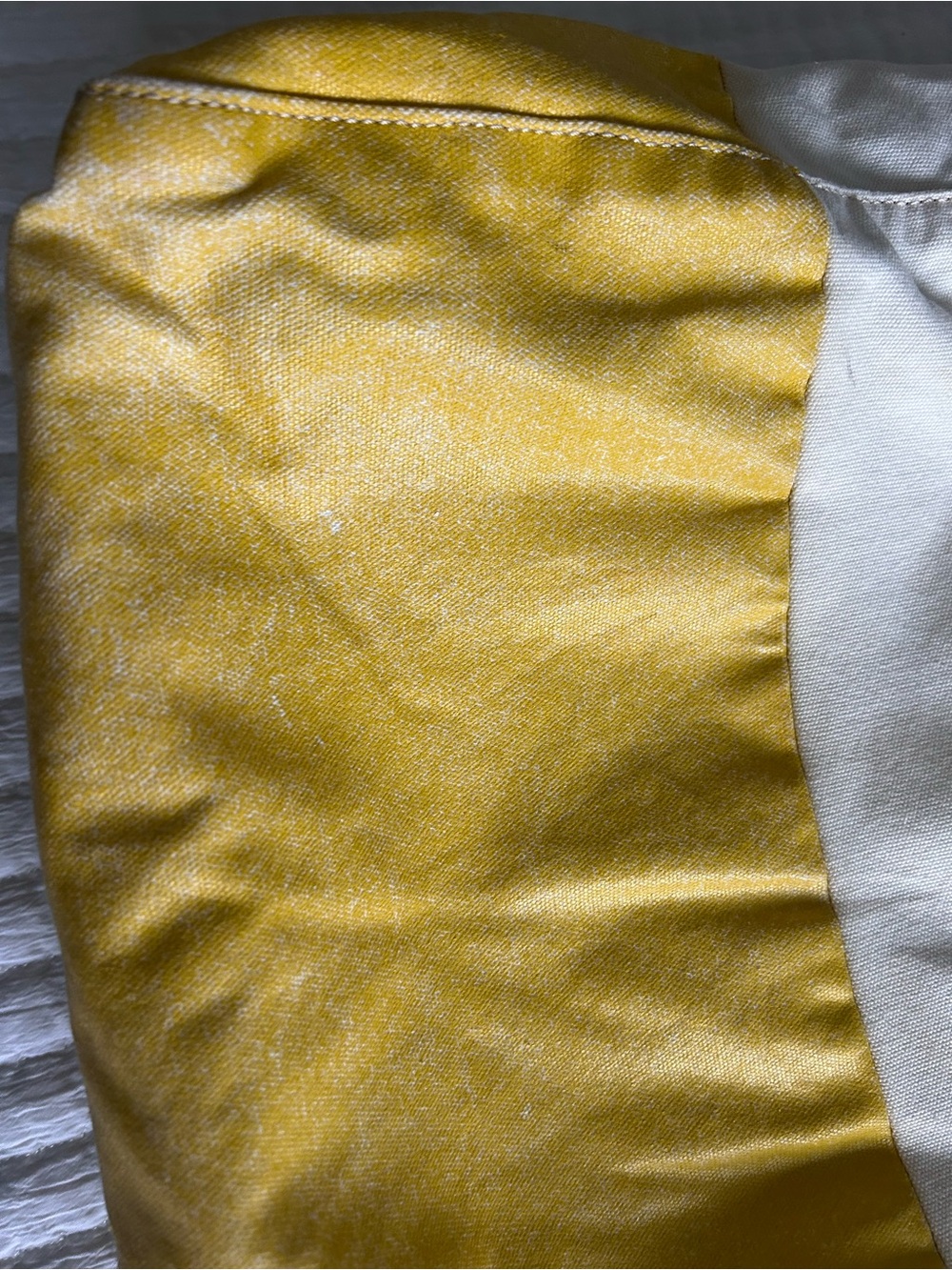 Tory Burch Two-Tone Canvas Tote in Cream, Yellow and Tan Leather - Picture 8 of 10